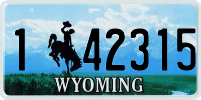WY license plate 142315