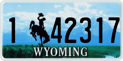 WY license plate 142317