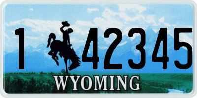 WY license plate 142345