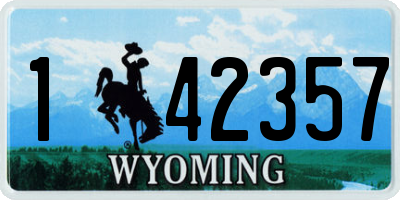 WY license plate 142357