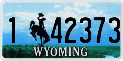 WY license plate 142373