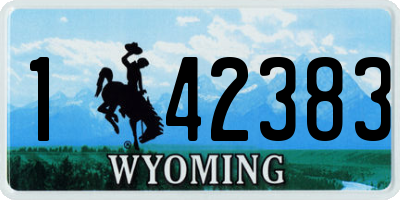 WY license plate 142383