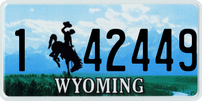 WY license plate 142449
