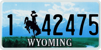 WY license plate 142475