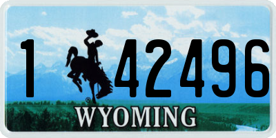 WY license plate 142496