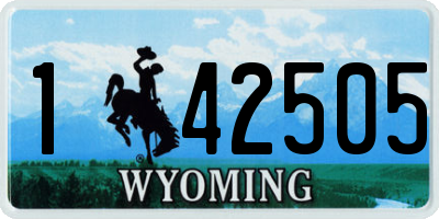 WY license plate 142505