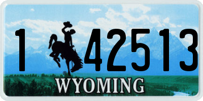 WY license plate 142513