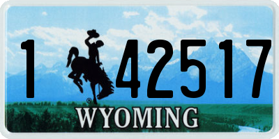 WY license plate 142517