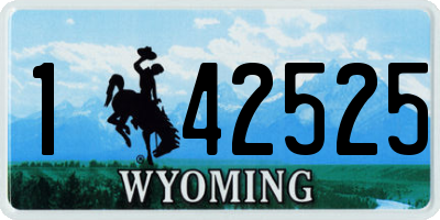 WY license plate 142525
