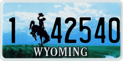 WY license plate 142540