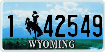 WY license plate 142549