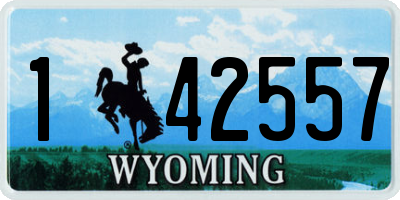 WY license plate 142557