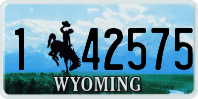 WY license plate 142575