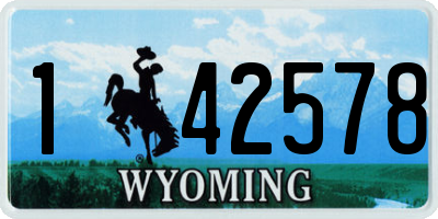 WY license plate 142578