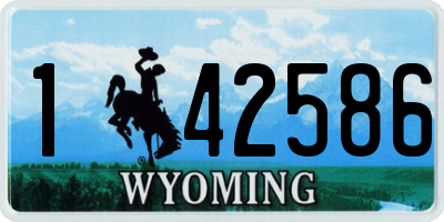 WY license plate 142586