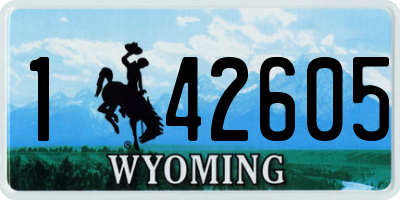 WY license plate 142605