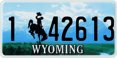 WY license plate 142613