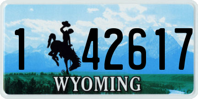 WY license plate 142617