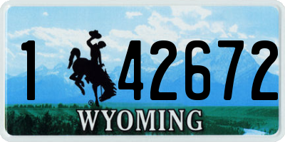 WY license plate 142672