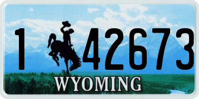 WY license plate 142673