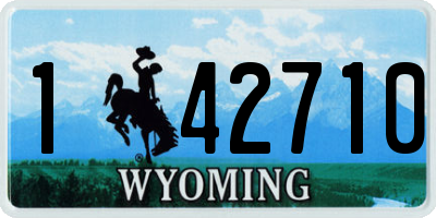 WY license plate 142710