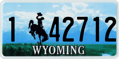 WY license plate 142712
