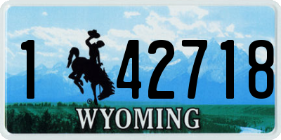 WY license plate 142718