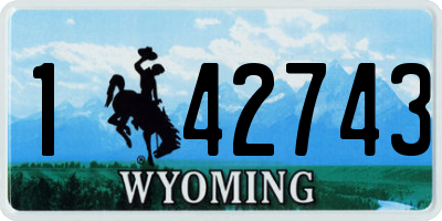 WY license plate 142743