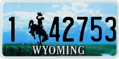 WY license plate 142753
