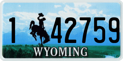 WY license plate 142759
