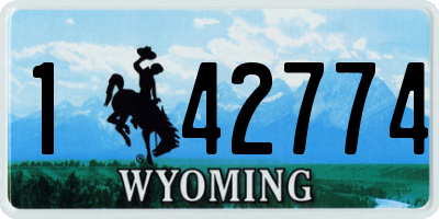 WY license plate 142774