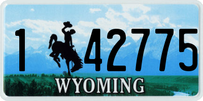 WY license plate 142775