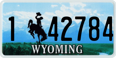 WY license plate 142784