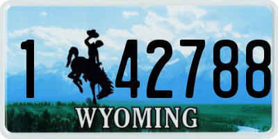 WY license plate 142788