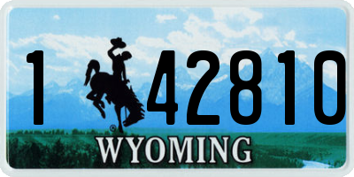 WY license plate 142810