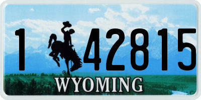 WY license plate 142815
