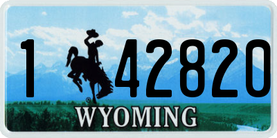 WY license plate 142820