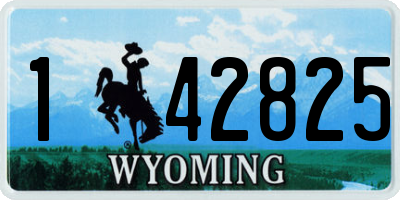 WY license plate 142825