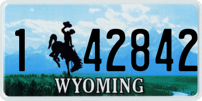 WY license plate 142842