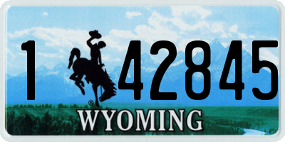WY license plate 142845