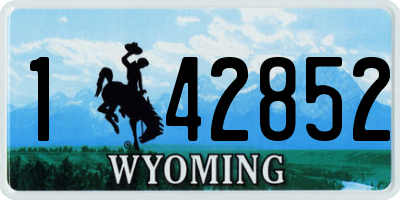 WY license plate 142852