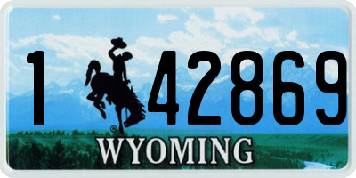 WY license plate 142869