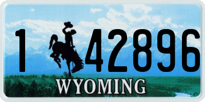 WY license plate 142896