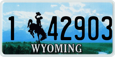 WY license plate 142903