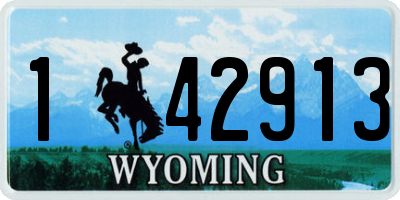 WY license plate 142913