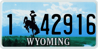 WY license plate 142916