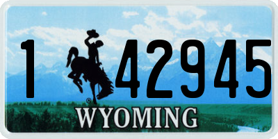 WY license plate 142945