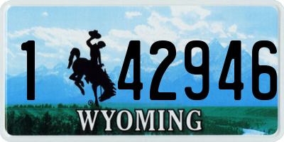 WY license plate 142946