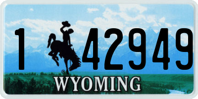 WY license plate 142949