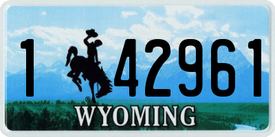 WY license plate 142961